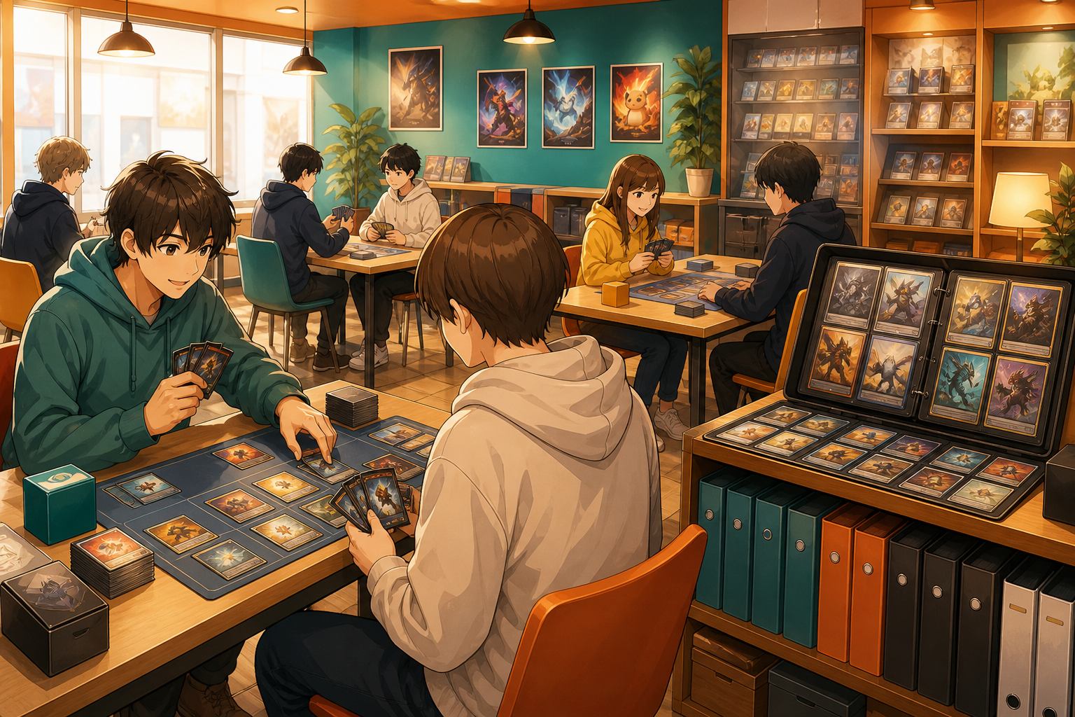 カードゲームの対戦スペースを表す店内イラスト