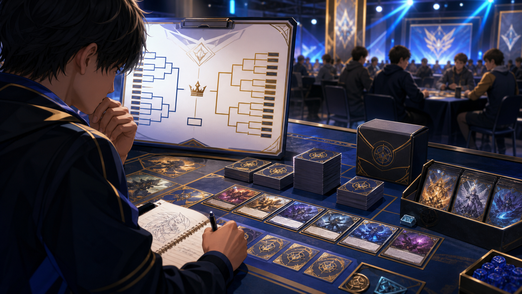 大会結果とデッキを確認するトレーディングカードゲームの競技シーン